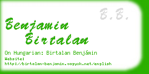 benjamin birtalan business card
